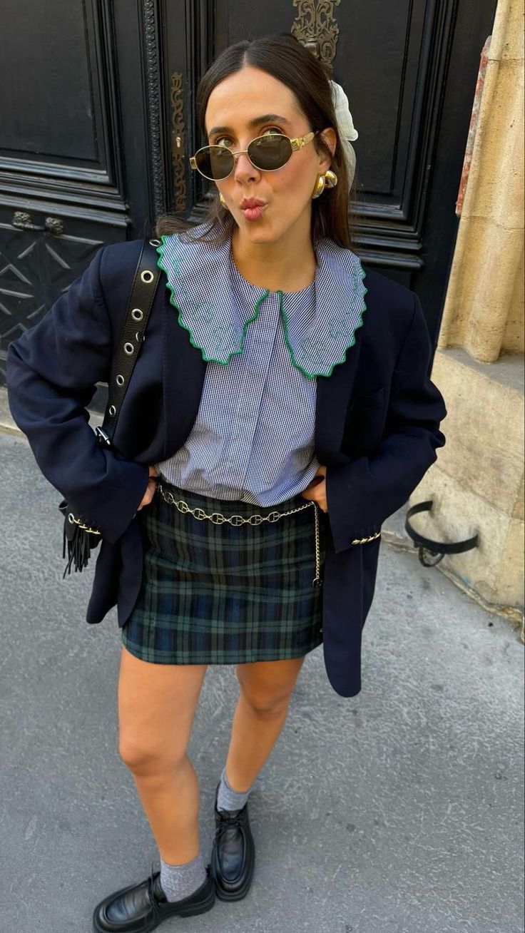 wear a blazer with a collared shirt