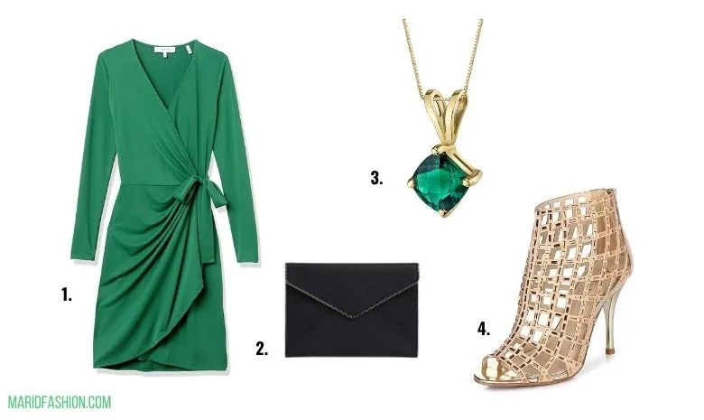 what to wear with emerald green dress