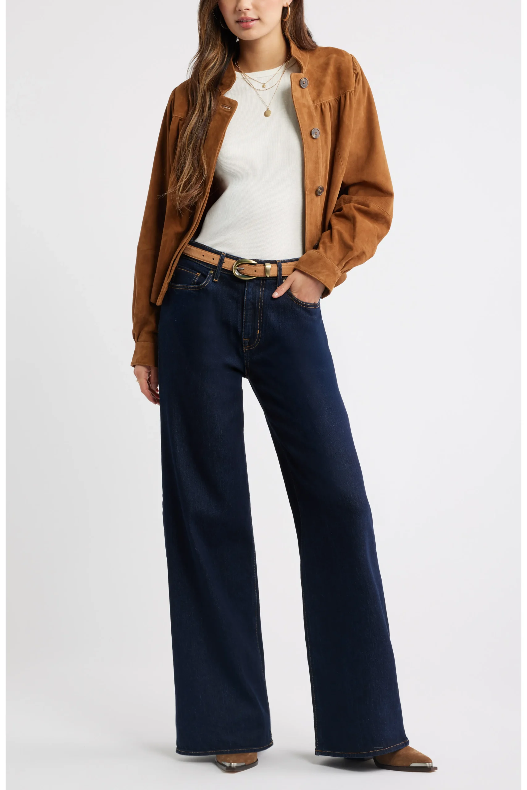 dark wide leg jeans