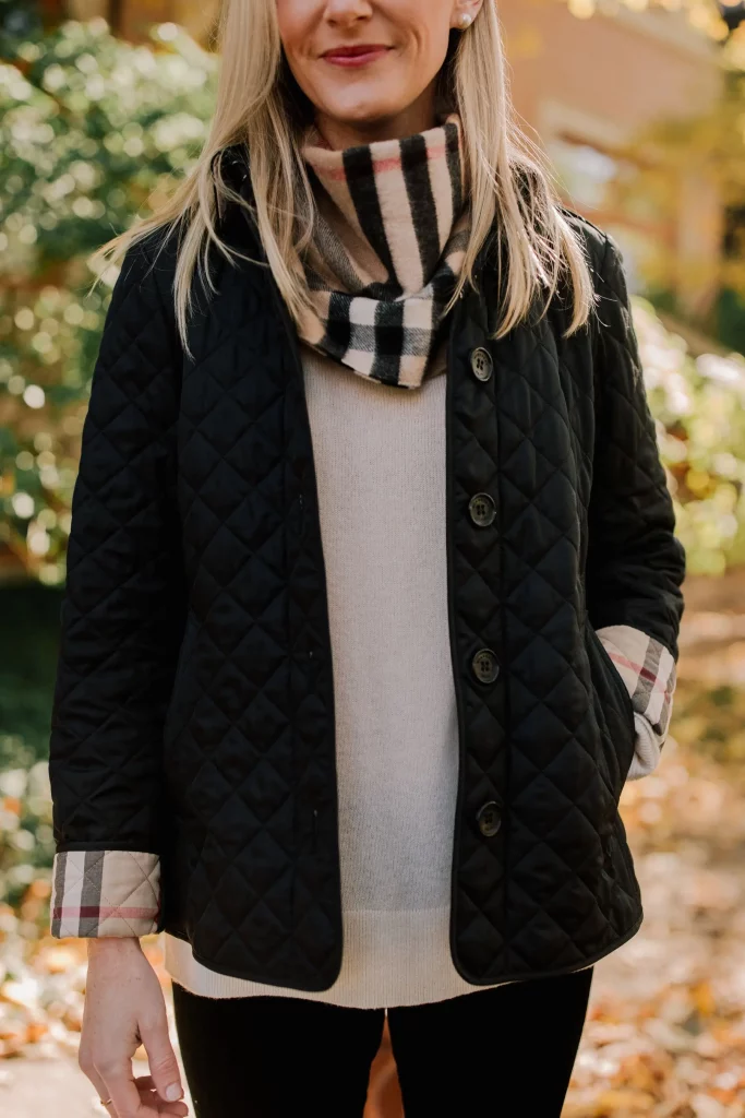 how to wear burberry quilted jacket