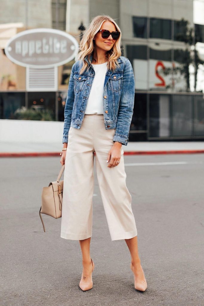 Casual friday work outfits with culottes