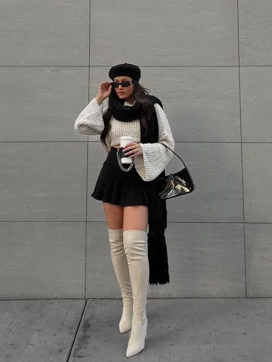 The best black thigh-high boots outfit ideas to copy