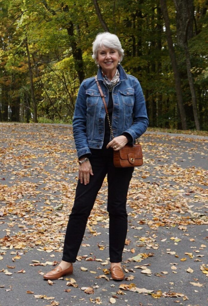 how to wear a denim jacket over 50 