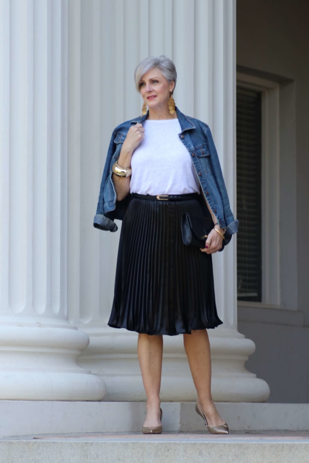 how to wear a denim jacket over 50