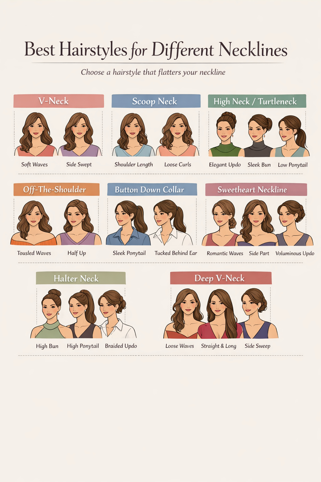 hairstyle with necklines